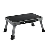 TreeLen 1-Step 330lbs Capacity Folding Metal Step Stool, Portable Step Ladder, Non-Slip, Sturdy TreeLen