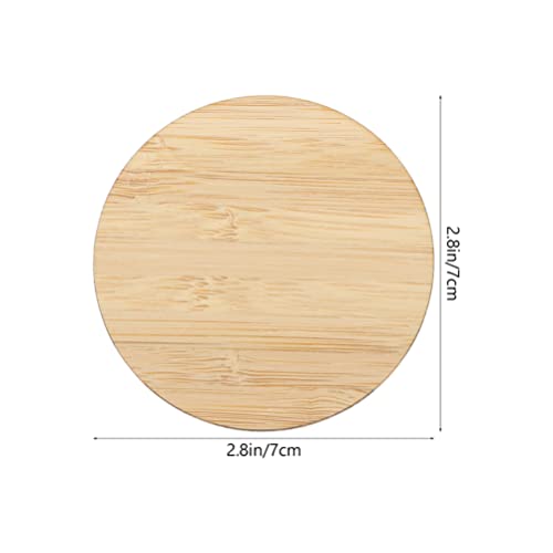 Operitacx 15pcs Round Bamboo Unfinished Wood Circle Unfinished Round Discs Spring Wooden Cutout Unfinished Bamboo Chips Christmas Toys Kid Toys Operitacx