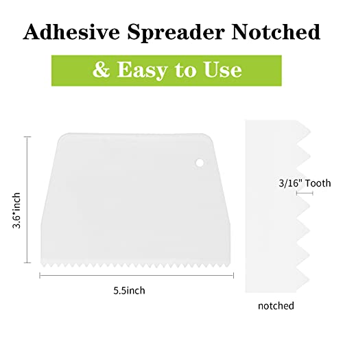 DLUGOPIS adhesive spreader notched Glue Spreader adhesive barrier spreader plastic trowel notched 3/16 Inch Inch Tooth, Hardwood Flooring Spreader - WoodArtSupply