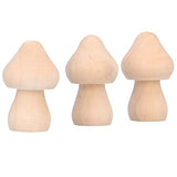 Unfinished Wooden Mushroom, 60PCS Mini Unpainted Wood Mushroom Toy Set for DIY Arts Crafts Decoration CHICIRIS