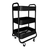 HOMESTEAD 3-Tier Rolling Cart - Heavy Duty Metal Rolling Cart, Lockable Casters, Multifunctional Storage Shelves - Great for Kitchen, Office, HOMESTEAD