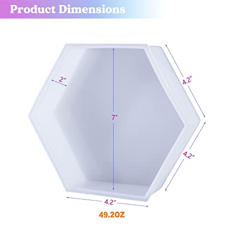 LET'S RESIN Large Silicone Molds for Resin, Hexagon 7'' x 2'', Deep Epoxy Molds for Flowers Preservation,Resin Art, Casting Resin,Resin Epoxy,DIY