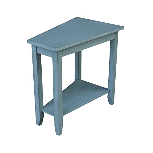 IC International Concepts International Concepts Keystone Accent Table, Ocean Blue - Antique Rubbed - WoodArtSupply