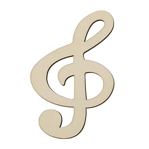6pcs Music Notes Wood Cutouts Music DIY Craft Embellishments Gift Musical Notes Unfinished Wood Ornaments for Wedding Music Themed Birthday Party JANOU