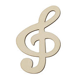 6pcs Music Notes Wood Cutouts Music DIY Craft Embellishments Gift Musical Notes Unfinished Wood Ornaments for Wedding Music Themed Birthday Party JANOU