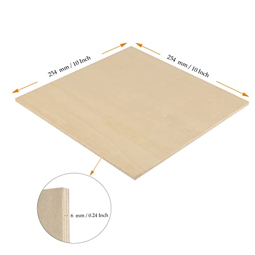 MUKCHAP 15 Piece 10 Inch Square Wood Sheets, 1/4 Inch Unfinished Wood Sheets, Plywood Boards for Crafts, Drawing, Carving, DIY MUKCHAP