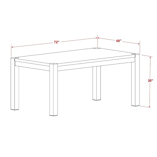 East West Furniture LM7-0N-T Lismore Dining Room Rectangle Rustic Wood Table, 40x72 Inch, Walnut East West Furniture