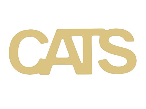Word Cats Cutout Unfinished Wood Sports Decor Home Decor Door Hanger MDF Shape Canvas Style 1 (12") Diverse Woodworking