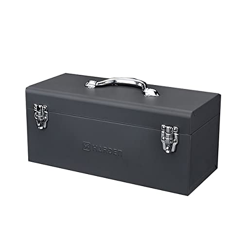 Edward Tools Metal ToolBox - Heavy Duty Portable Tool Box with Organizer Tray and Handle - Solid Metal Locking Latches - Scratch Resistant Finish Edward Tools