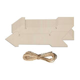 20pcs Arrow Shape Unfinished Wood Sign Blank Arrow Hanging Wooden Plaque DIY Craft Project Wood Sign with Rope Door Wall Art Decorative, 7.9x2 Inch JANOU