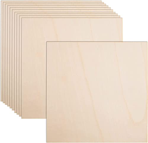 12 Pack Basswood Sheets for Crafts-16 x 16 x 1/8 Inch- 3mm Thick Plywood Sheets with Smooth Surfaces-Unfinished Squares Wood Boards for Laser AWIZOM