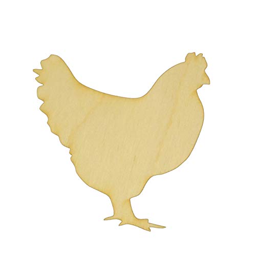 Unfinished Chicken Wood Cutout Available in a Variety of Sizes and Thicknesses (1/4" Thickness, Large 11.5" x 12" (Sold Individually)) - WoodArtSupply