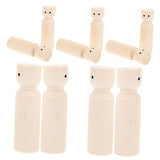 Abaodam 10pcs Painted Wooden Doll Unfinished Wood Craft Dolls Wooden Peg Figures Wooden Family Dolls Peg Dolls Unfinished Wooden Peg Doll Unfinished Abaodam