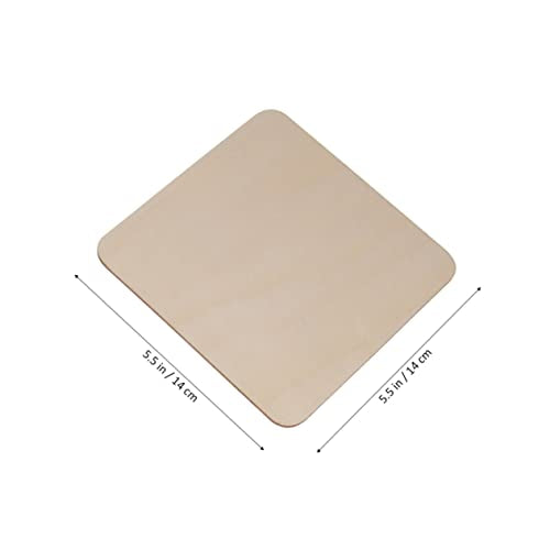 NOLITOY 5pcs Pieces Wood Pieces Plywood Sheet DIY Crafts Unfinished Wooden Piece DIY Wood Piece Square Wood Slice Wood Chips Decorate Bamboo Square