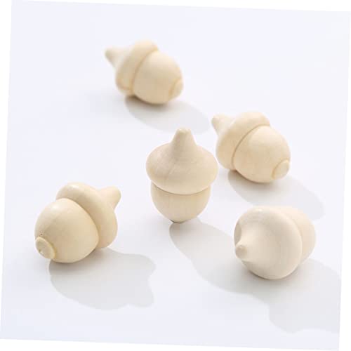 Vaguelly 30pcs Woody Acorn Christmas Doll Wood Bowl Christmas Tree Tiny Acorns Decor Woodpecker Doll Wooden Bowls for Food Unfinished Wooden Acorn Vaguelly