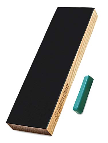 BeaverCraft LSC4P1 Leather Stropping Block Kit Knife Sharpening Kit for Sharpening Knives 8'' Long Leather Honing Strop Wood Carving Sharpening Strop - WoodArtSupply