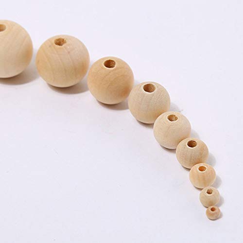 1800pcs Natural Beads Wood Beads for Round Beads Wooden Charm Beads Unfinished Wood Beads Jewelry Accessories Wooden Beading Supplies Color Beads SUPVOX