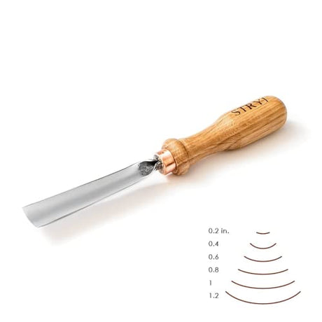 Stryi Wood Carving Gouge #7 0.8" Blade Wide, Slight Rounded Gouge, Woodworking Gouge, Half-Round Chisel, Wood carving Tools, Hand Gouge For Hard and - WoodArtSupply