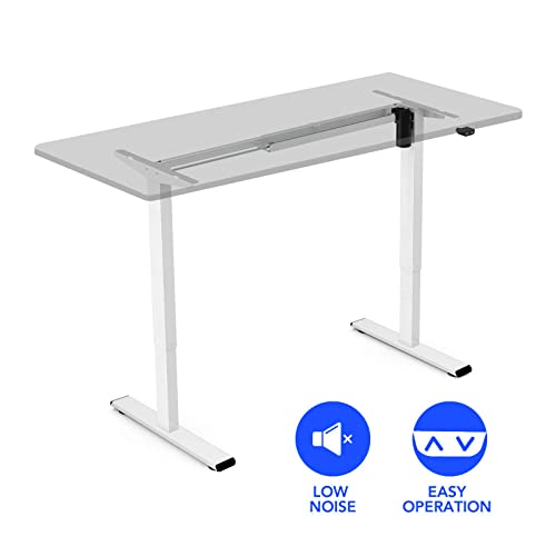 FLEXISPOT DIY Height Adjustable Standing Desk Frame Electric Sit Stand Desk Base, Home Office Stand up Desk Leg (White Frame Only) FLEXISPOT