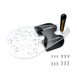 POWERTEC Offset Router Plate w/Edge Routing Reversible Fence, Multiple Letter-Marked Predrilled Holes, Knobs and Screws for Adaptive Mounting. Fits POWERTEC