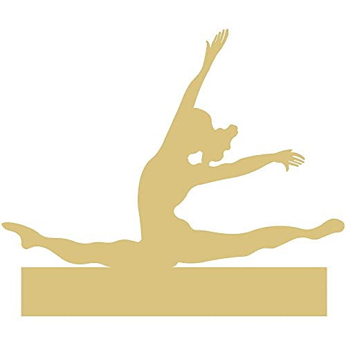 Gymnast Cutout Unfinished Wood Sports Décor Door Hanger Cheer School Décor MDF Shaped Canvas Style 2 (18")