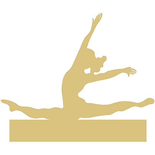 Gymnast Cutout Unfinished Wood Sports Décor Door Hanger Cheer School Décor MDF Shaped Canvas Style 2 (12") - WoodArtSupply