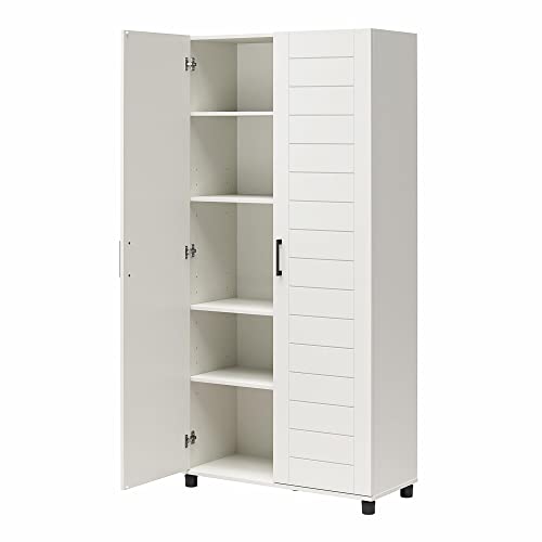Systembuild Evolution Loxley 36" Wide 2 Door Shiplap Cabinet in White SystemBuild