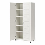 Systembuild Evolution Loxley 36" Wide 2 Door Shiplap Cabinet in White SystemBuild