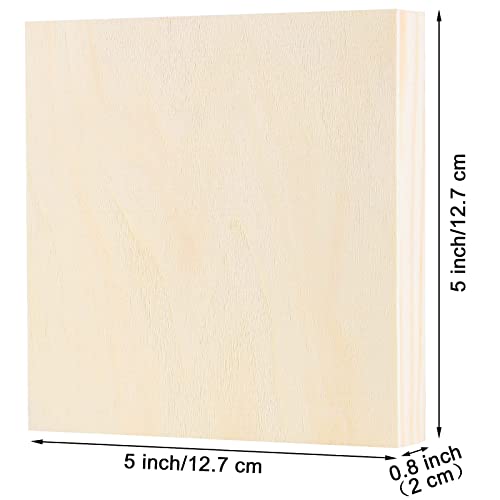 ADXCO 8 Pack Wood Panels 5 x 5 Inch Unfinished Wood Canvas Wooden Panel Boards for Painting, Pouring, Arts Use with Oils, Acrylics ADXCO