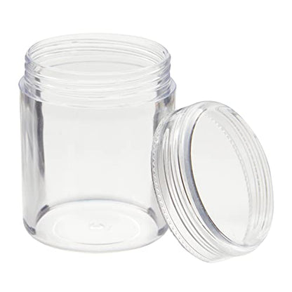 Juvale 35 Pack Plastic Canning Jars with Lids for Slime, Craft Storage, Beauty Products (1.2 oz) - WoodArtSupply