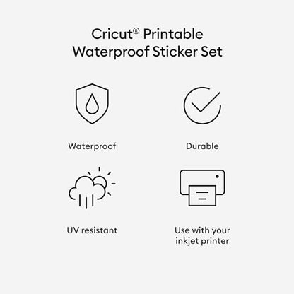 Cricut Printable Holographic Sticker Paper - US Letter Size (8.5in x 11in), Waterproof Sticker Paper for Printer, Compatible with Cricut Maker, - WoodArtSupply