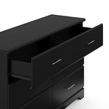 Storkcraft Brookside 6 Drawer Double Dresser (Black) – GREENGUARD Gold Certified, For Nursery, Kids Organizer, Chest of Drawers Stork Craft