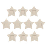 Healifty Photo Frame Unfinished Wood Mini Star Photo Frame Hanging Pendants for Home Bedroom Living Room 10PC Healifty