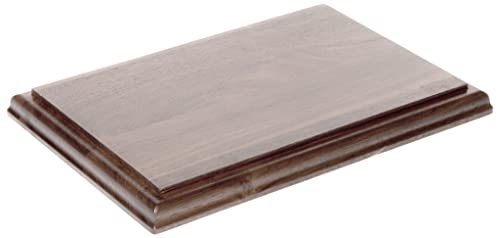 Plymor Solid Walnut Rectangular Wood Display Base with Ogee Edge, 9" W x 6" D x 0.75" H - WoodArtSupply