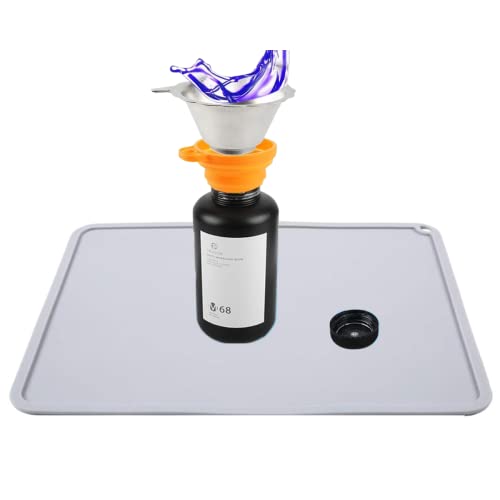 CHPOWER Resin Silicone Mats 410x 310mm, Clean-up or Resin Transfer Silicone Slap Mat to Protect Work Surface for Photon S DLP SLA LCD Eleg Mars