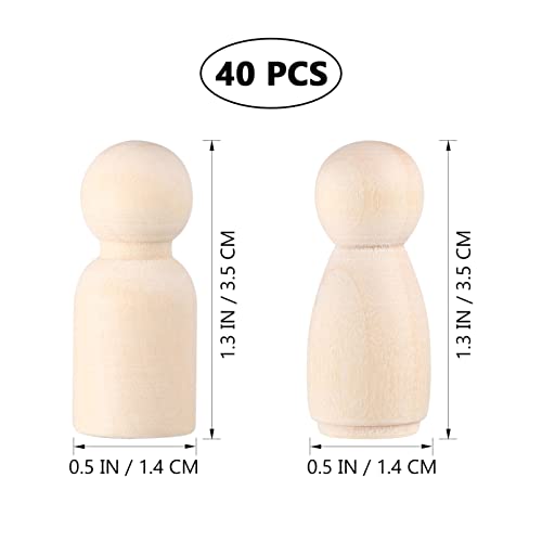 Toddmomy 40pcs Unfinished Wooden Peg Dolls, Wooden Peg People Doll Bodies  Natural Decorative Peg Doll People Figures for Painting, Craft Art  Projects