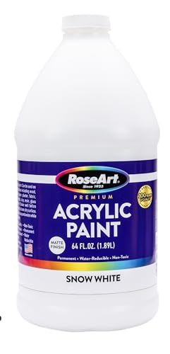 RoseArt Acrylic Paint Snow White 64 oz., 1.5 Liters - WoodArtSupply