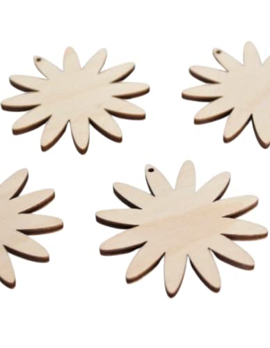 ALL SIZES BULK (12pc to 100pc) Unfinished Wood Wooden Laser Solid Flower Daisy Sunflower Dangle Earring Jewelry Blanks Charms Shape Crafts Made in Texan Wood Crafts
