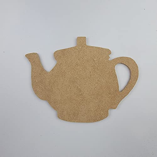 6"Short Teapot, Unfinished Wood Art Shape by Wooden Craft Cutouts Wooden Craft Cutouts