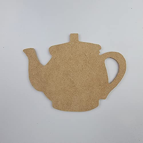 6"Short Teapot, Unfinished Wood Art Shape by Wooden Craft Cutouts
