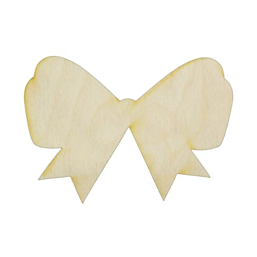 Unfinished Bow Wood Cutout Available in a Variety of Sizes and Thicknesses (1/8" Thickness, Small 5" x 4" (Package of 10)) - WoodArtSupply