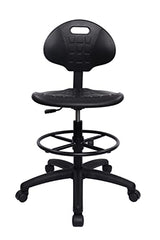 TAKE UR SEAT Deluxe Polyurethane Drafting Lab Stool Chair, 18" Adjustable Footring, 10" Adjustable Height, 450 lbs seat Capacity, Heavy Duty, Built TAKE UR SEAT