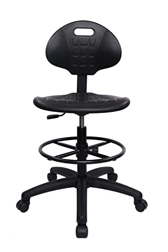 TAKE UR SEAT Deluxe Polyurethane Drafting Lab Stool Chair, 18" Adjustable Footring, 10" Adjustable Height, 450 lbs seat Capacity, Heavy Duty, Built - WoodArtSupply