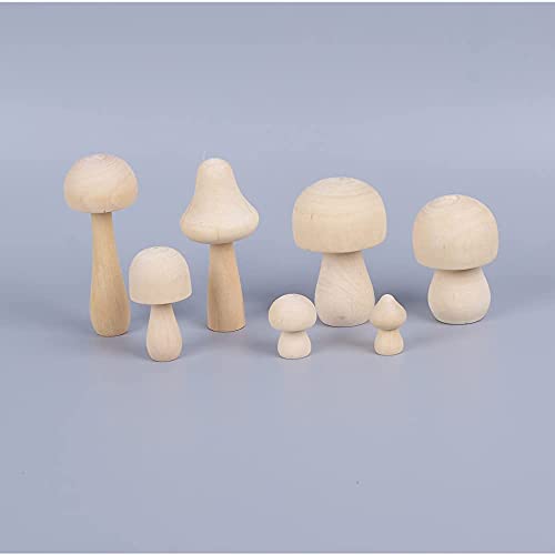 Unfinished Wooden Mushroom Toy Set, Various Sizes Mushrooms Unpainted Wood Mushroom for Children's Arts and DIY Crafts，Art & Craft Projects - WoodArtSupply