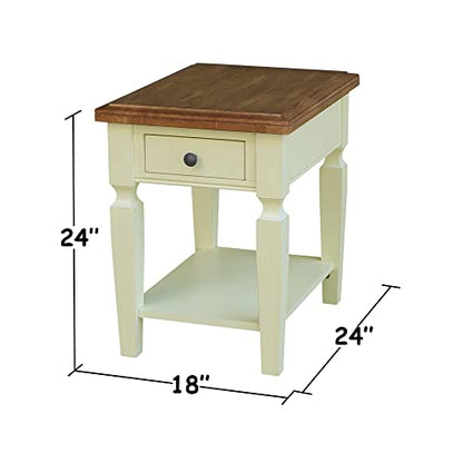 IC International Concepts International Concepts Vista End Table, Hickory/Shell - WoodArtSupply