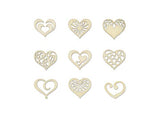 Mini Laser Cuts Wood Shape - Hearts - 45 Pieces - 1'' Across Forever in Time