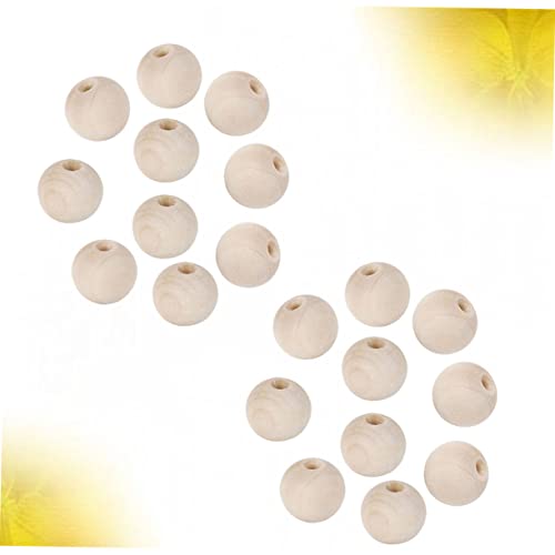 Tofficu 20pcs Unfinished Wood Beads Wood Beads Bracelet Making Round Beads Beaded Jewelry Wood Loose Beads Jewelry Making Charms Wood Craft Beads Tofficu