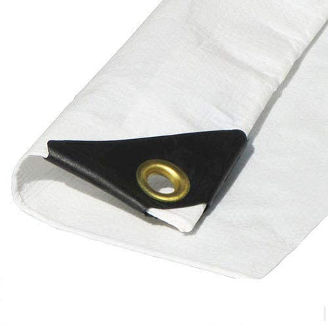 8'x20' 12 mil White Tarp Extra Heavy Duty 3 Ply Reinforced Canopy 6 oz (Approximate 7’.6 x 19’.6) DAY STAR SHADES