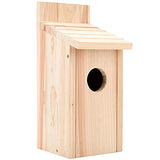 Oceek Cedar Blue Bird Box House Wood Bird House Bluebird Box House Cedar Wren and Chickadee Wren Home Outdoor Hanging Wood Birdhouse No Assembly OceeK