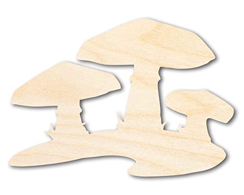 Unfinished Wood Mushrooms Shape - Craft - up to 36" 5" / 1/2" - WoodArtSupply